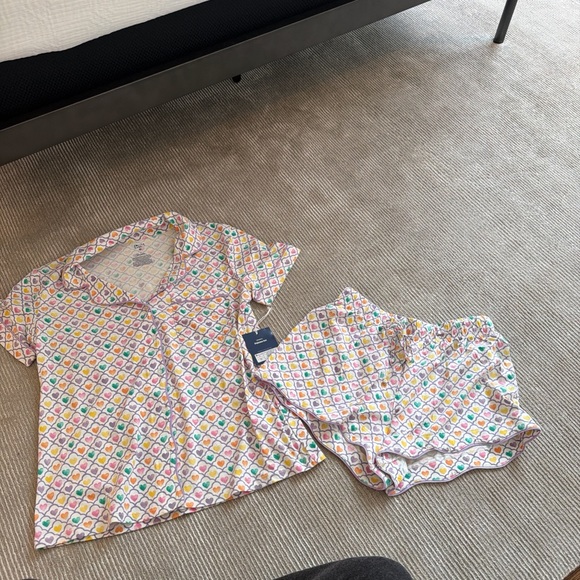 Roller Rabbit x Target Women’s White Pajama Set with Multicolor Hearts